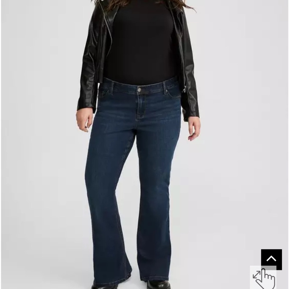 Massimo Dark Blue Curvy Boot Cut Denim Jeans
